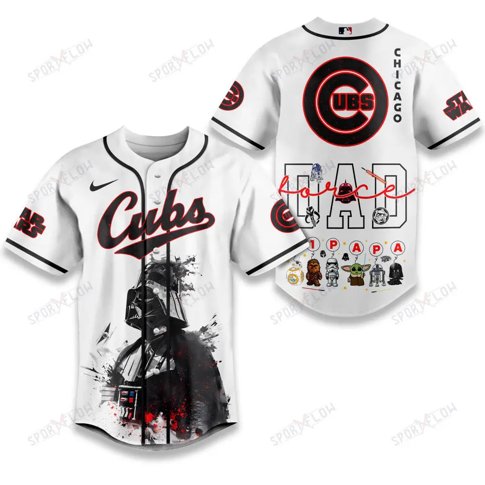 Chicago Cubs X Star Wars The Force Dad Father'S Day Baseball Jersey