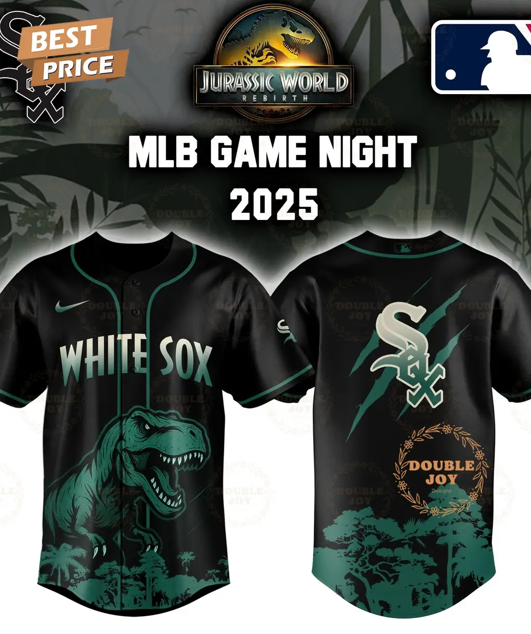 Chicago White Sox Jurassic World Rebirth Game Night 2025 Special Edition Baseball Jersey