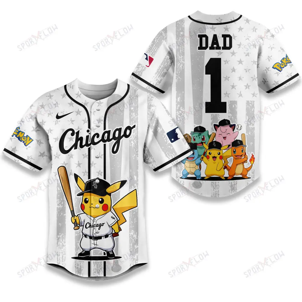 Chicago White Sox X Pokemon Night Dad Edition Baseball Jersey