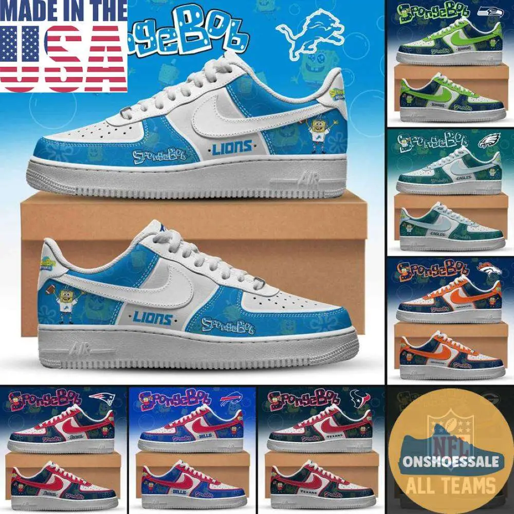 Choose Your Team NFL x SpongeBob Air Force Shoes, Gift For Fans - Best Gift Shoes
