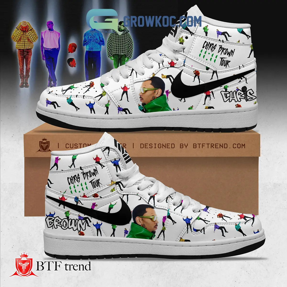 Chris Brown 2024 Tour Celebration Air Jordan 1 Shoes White