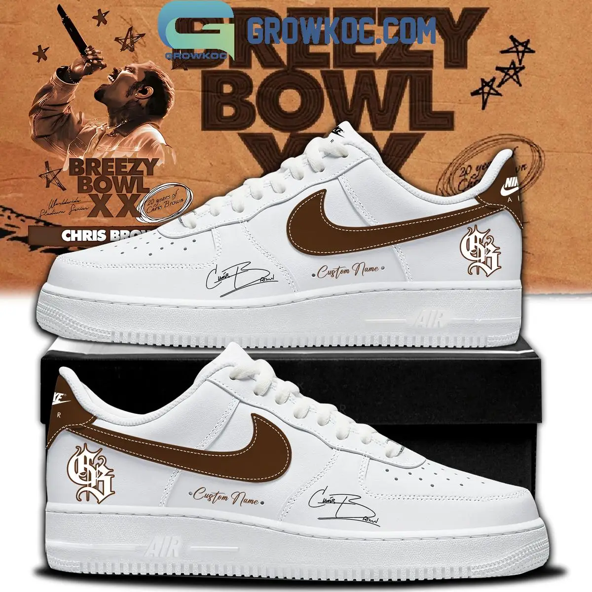 Chris Brown Breezy Bowl XX Air Force 1 Shoes