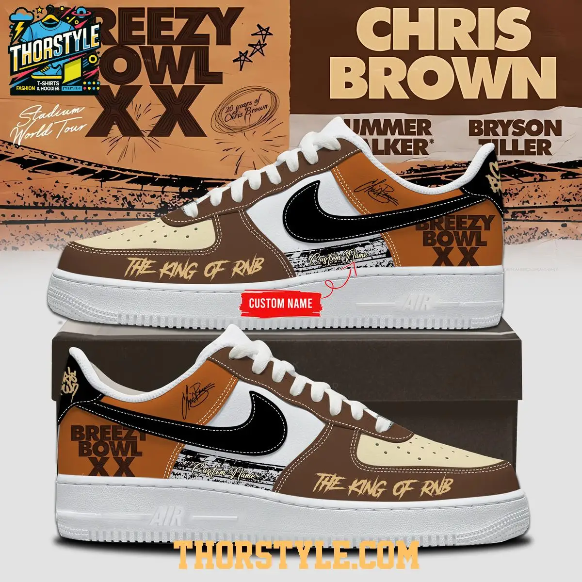 Chris Brown Breezy Bowl XX The Memories 2025 Personalized Air Force 1 Shoes Chris Brown Breezy Bowl XX The Memories 2025 Personalized Air Force 1 Shoes - Image 1