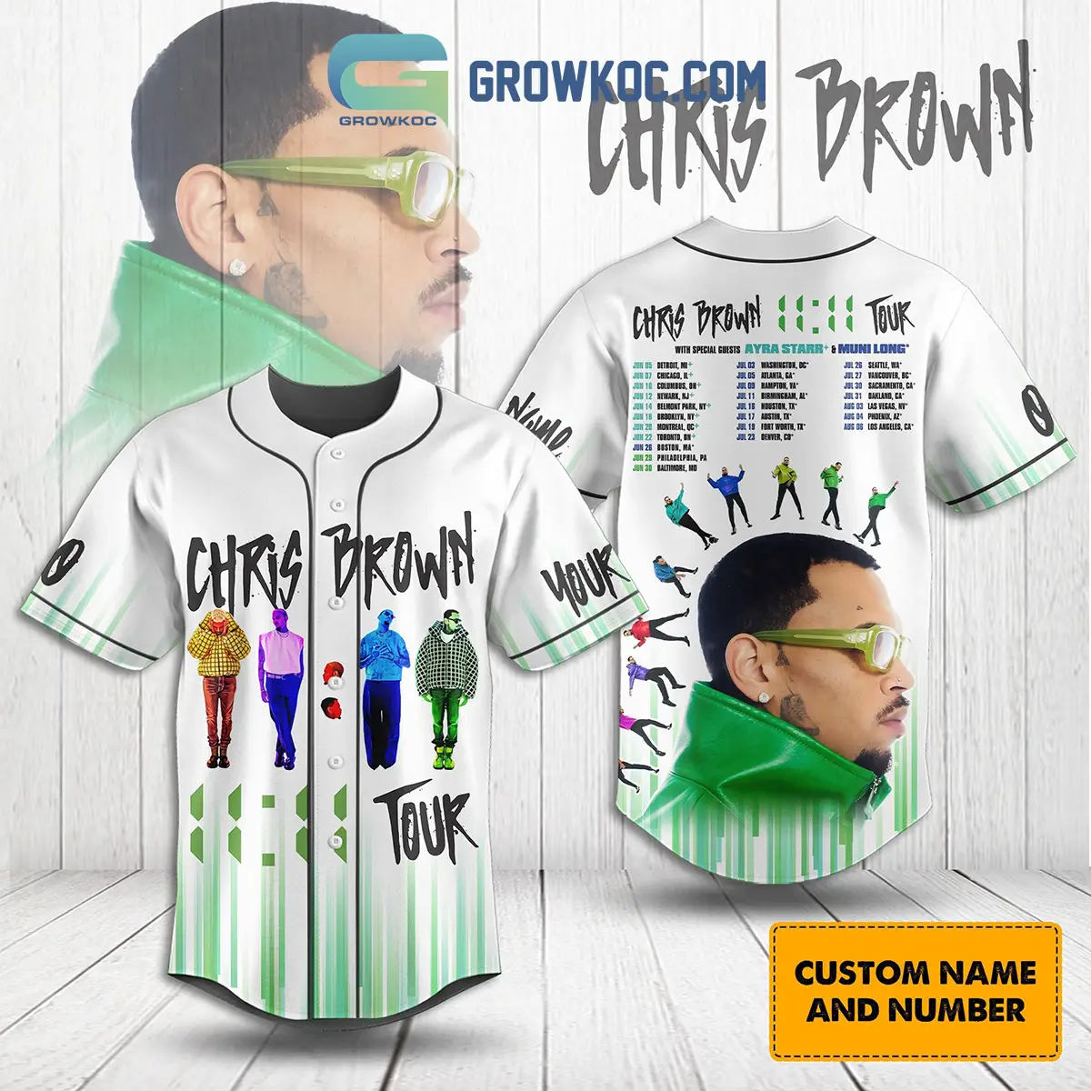 Chris Brown Tour Schedule Of 2024 White Design Personalized Baseball Jersey
