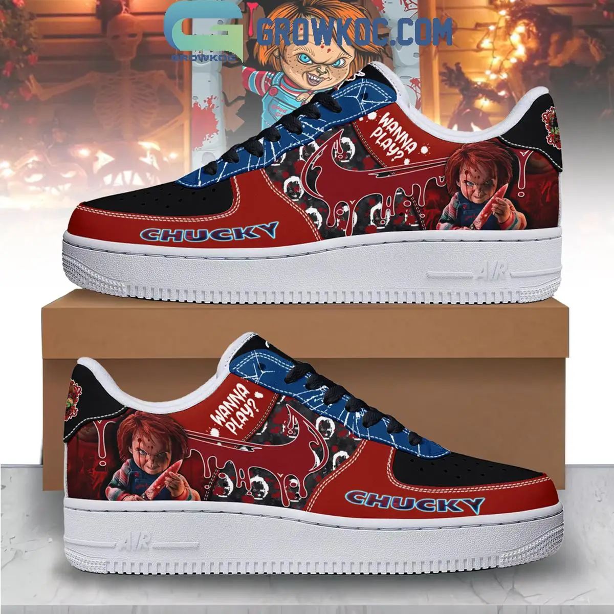 Chucky Wanna Play Halloween Air Force 1 Shoes