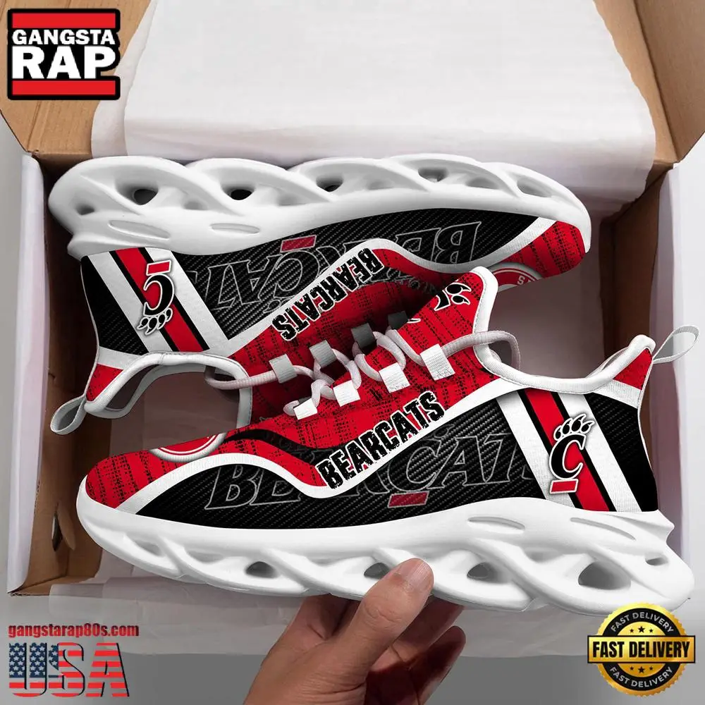 Cincinnati Bearcats NCAA Clunky New Design Max Soul Shoes, Running Sneakers Cincinnati Bearcats NCAA Clunky New Design Max Soul Shoes, Running Sneakers - Image 1