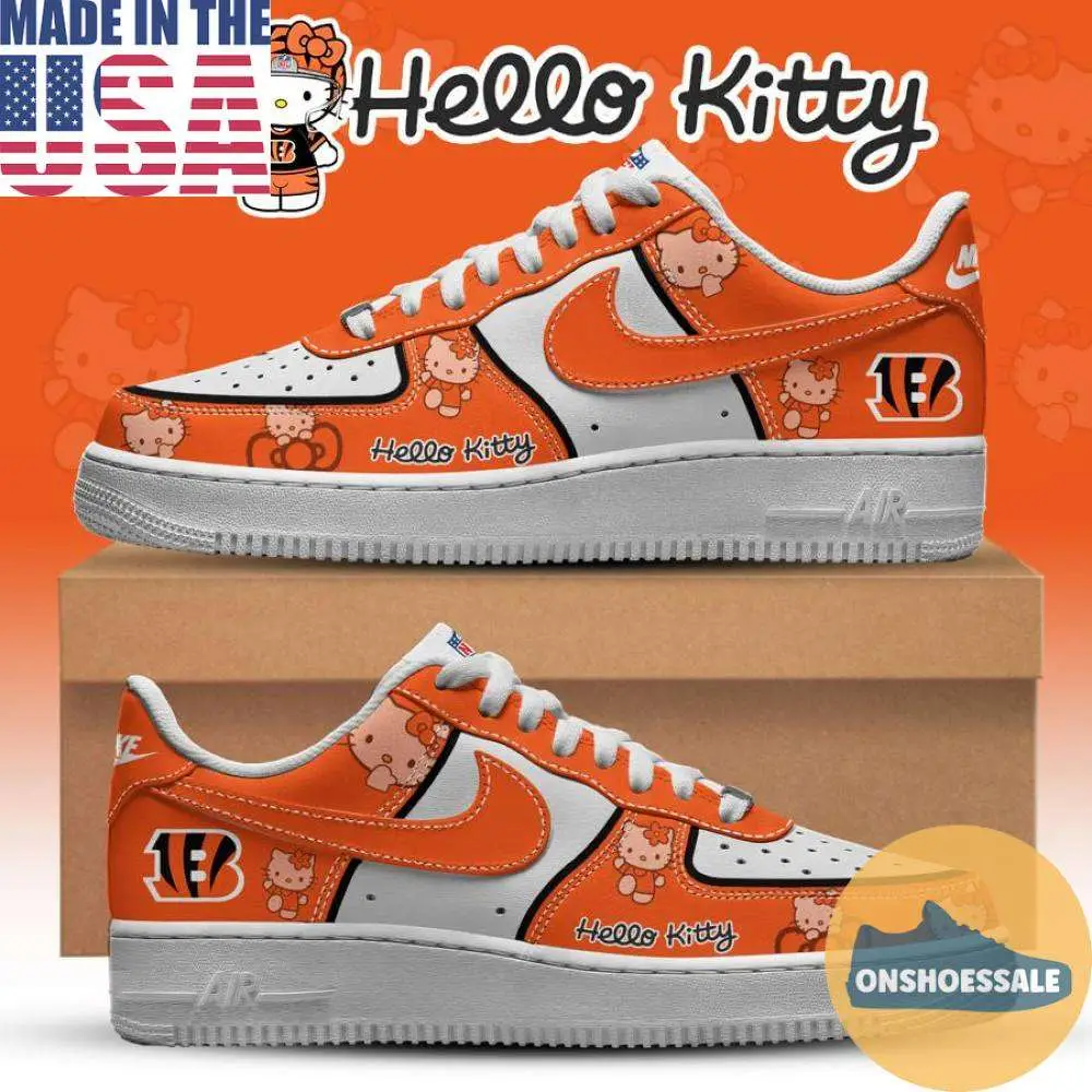 Cincinnati Bengals Hello Kitty Air Force Shoes, Gift For Fans - Best Gift Shoes
