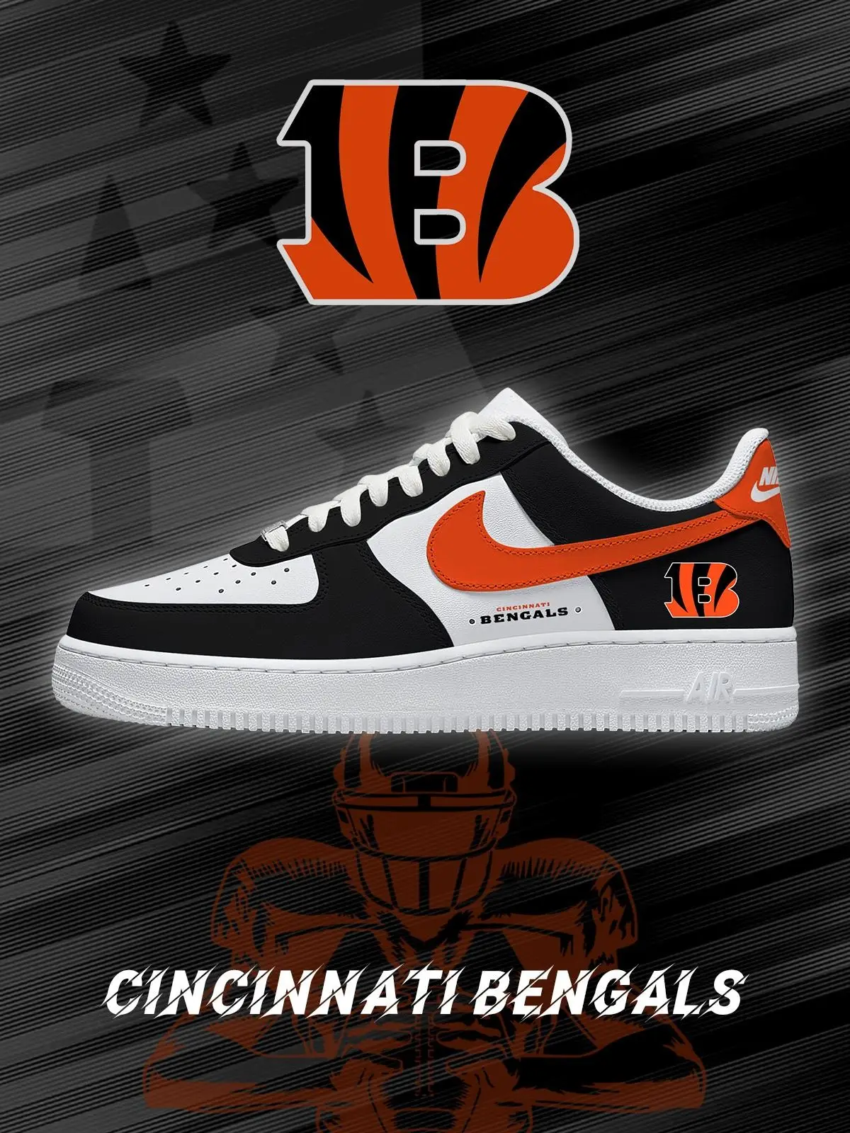 Cincinnati Football Custom Air Force 1 Sneakers - NFL Fan Edition | CQ32