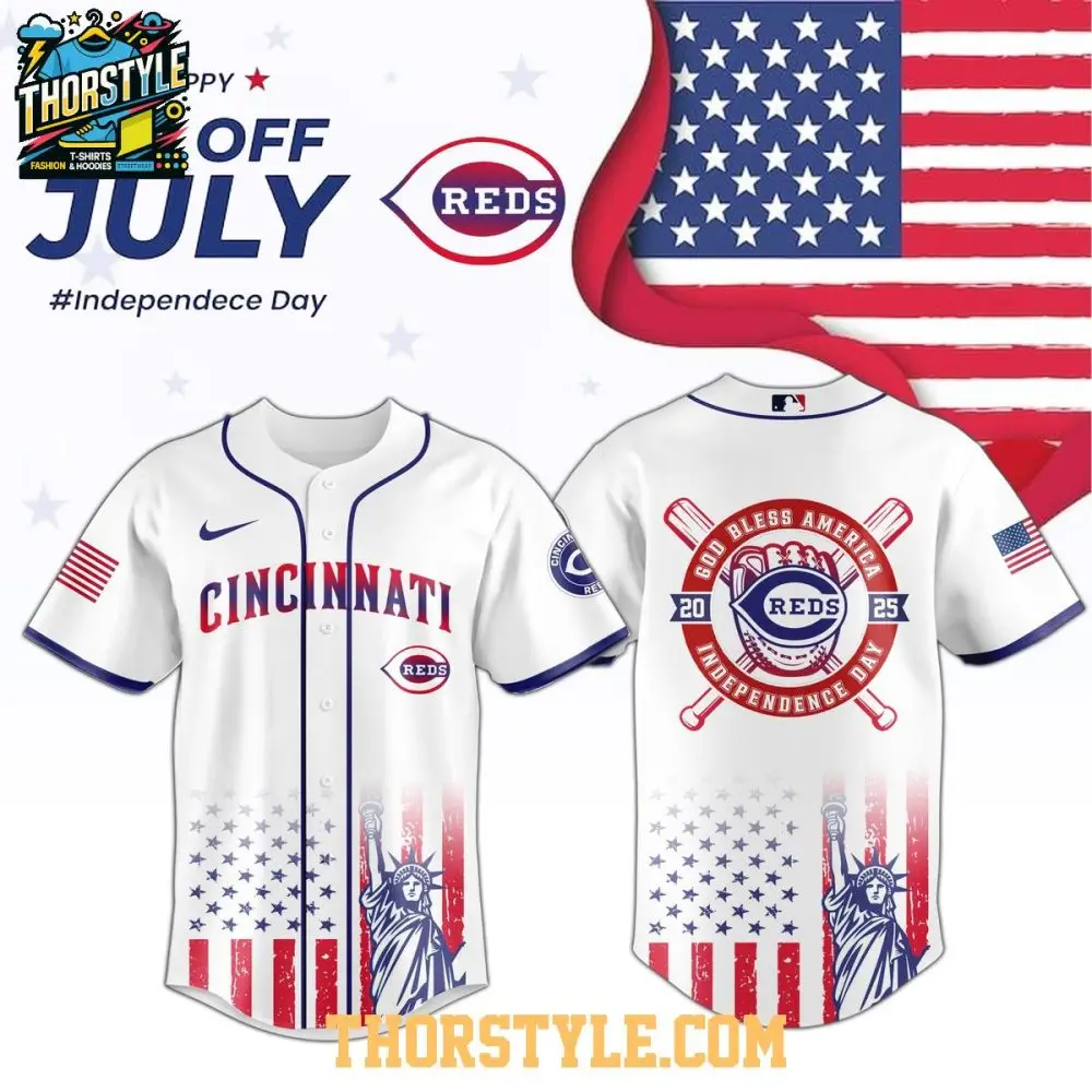 Cincinnati Reds 2025 Independence Day 4Th Of July Baseball Jersey