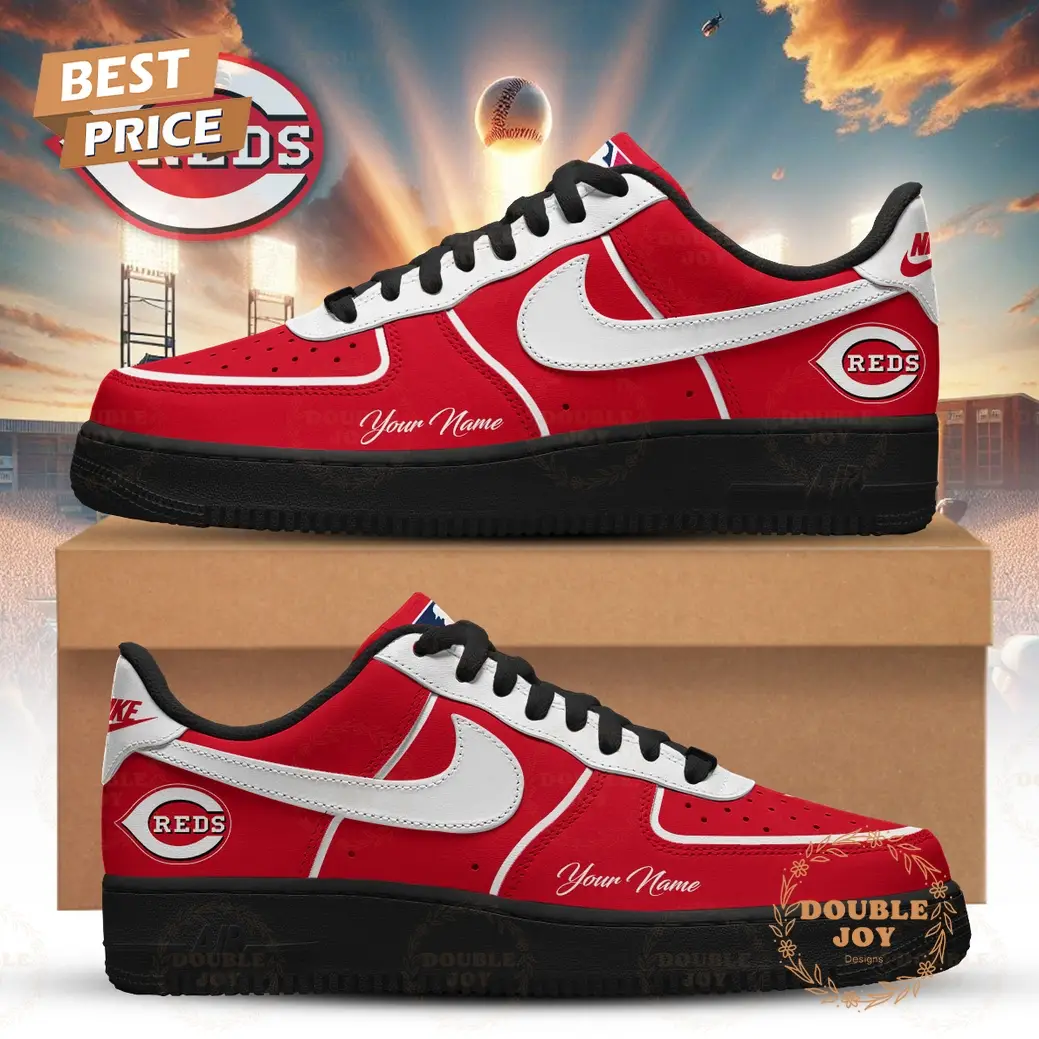 Cincinnati Reds 2026 Custom Name Air Force 1 Sneakers - Red