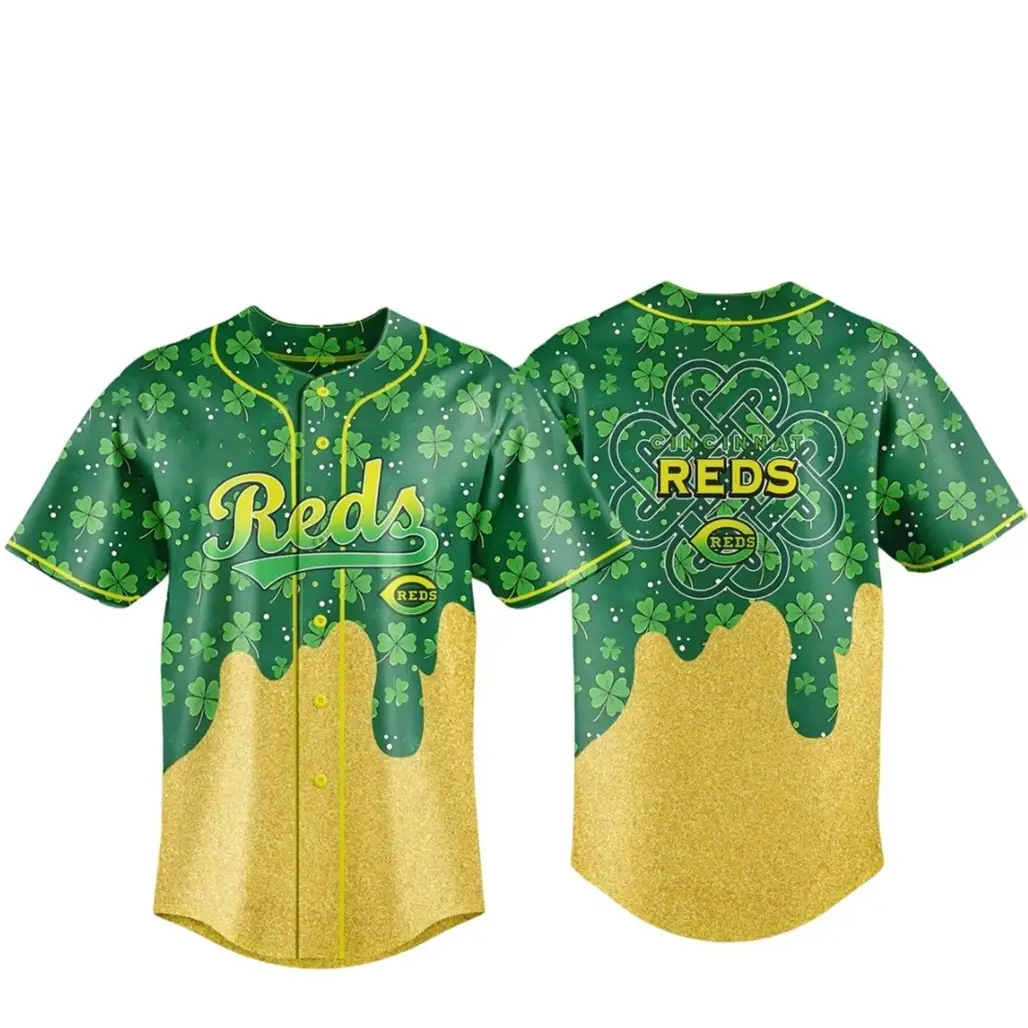 Cincinnati Reds Happy St Patrick’s Day 2026 Baseball Jersey - Tazila