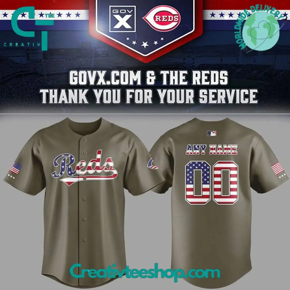 Cincinnati Reds Military Baseball Jersey - Limited Edition