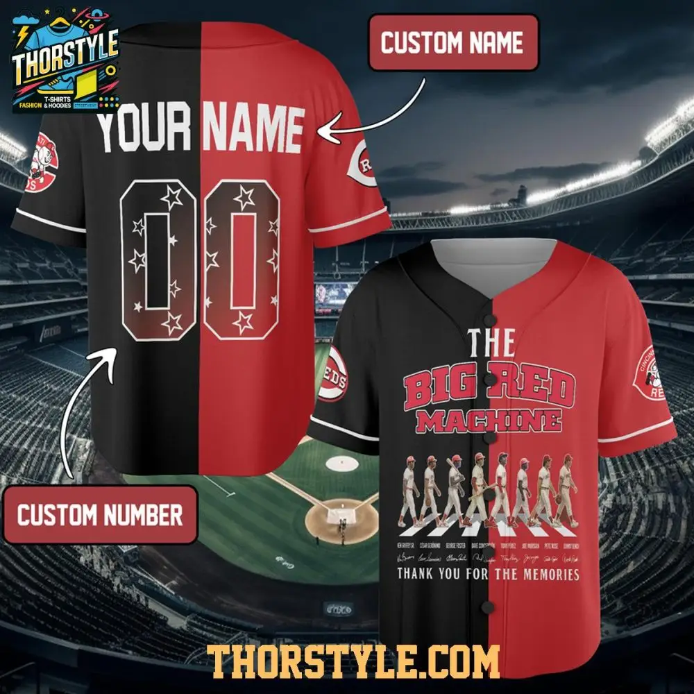 Cincinnati Reds Since 1882 Thank You Personalized Baseball Jersey Cincinnati Reds Since 1882 Thank You Personalized Baseball Jersey - Image 1