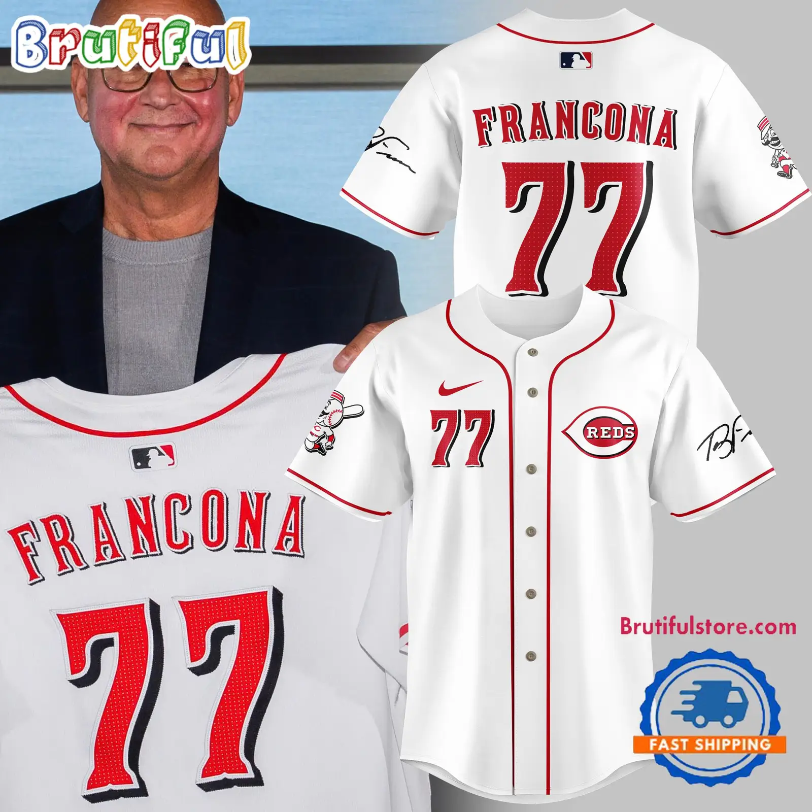 Cincinnati Reds Special Edition Terry Francona Signature Jersey Shirt