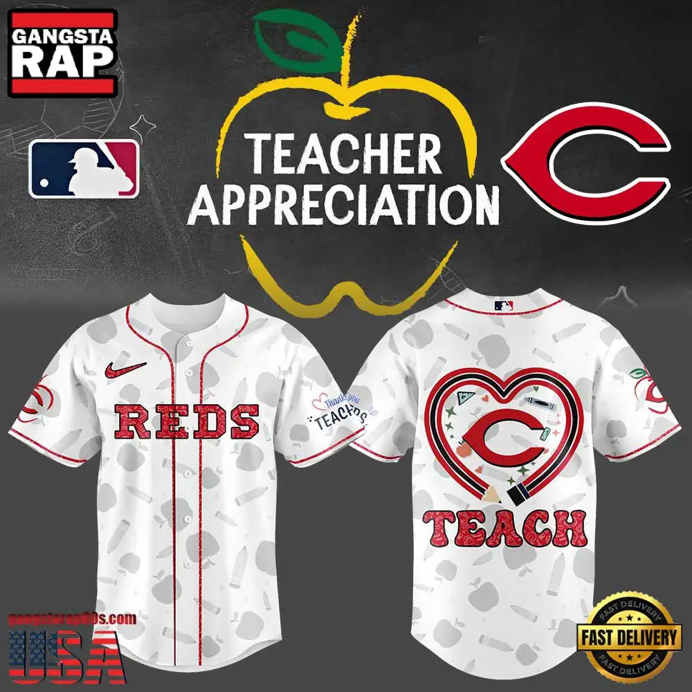 Cincinnati Reds Teacher Appreciation 2025 Baseball Jersey Cincinnati Reds Teacher Appreciation 2025 Baseball Jersey - Image 1