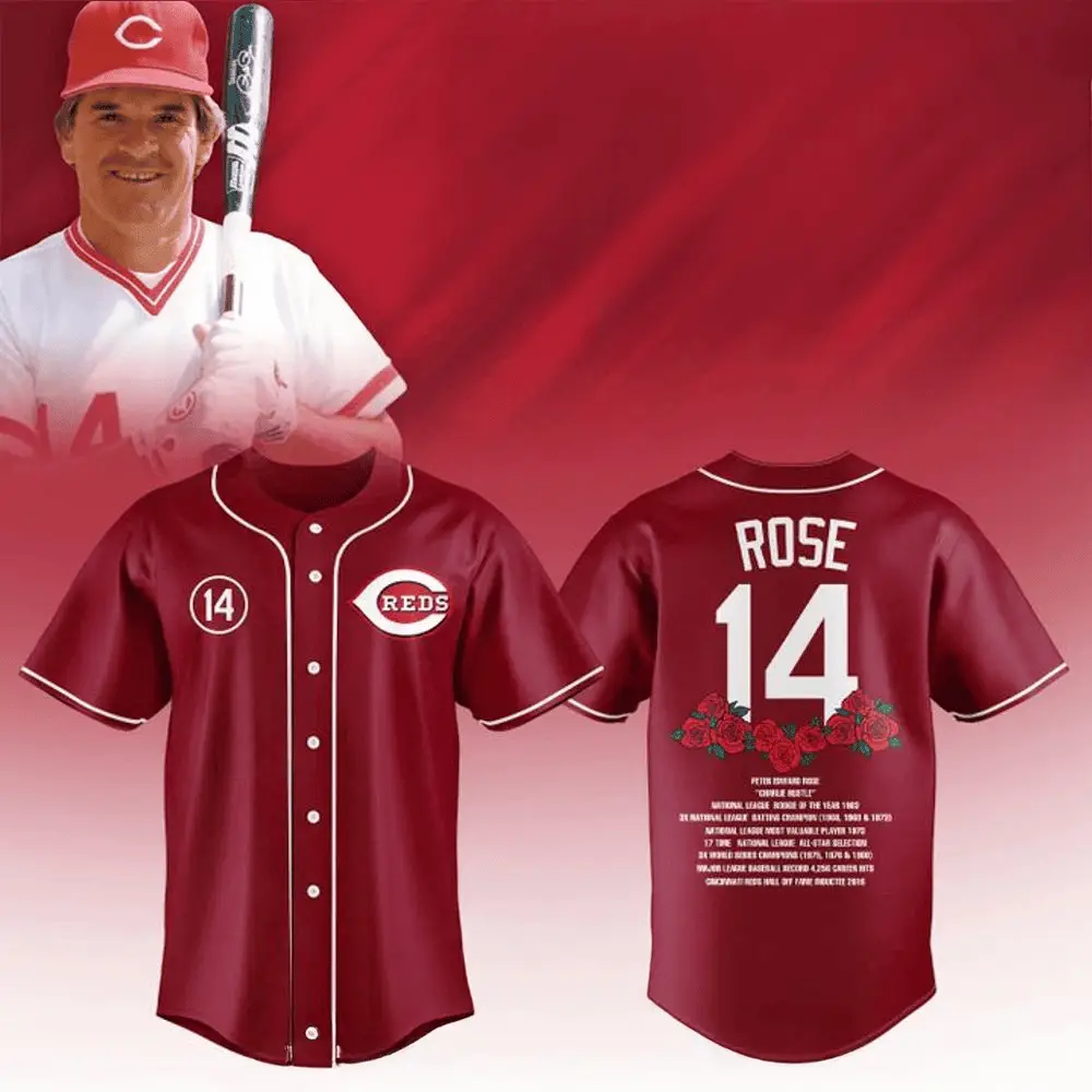 Cincinnati Reds x Pete Rose Night Baseball Jersey 2025 Cincinnati Reds Merch Husband Gifts - Tazila