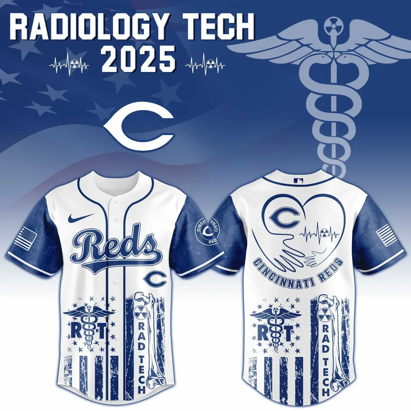 Cincinnati Reds x Radiology Tech Night Exclusive Design Jersey Cincinnati Reds Merch Fans Gifts - Tazila