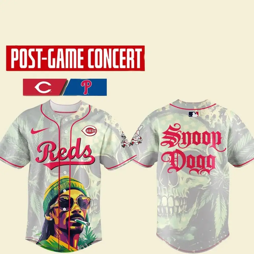 Cincinnati Reds X Snoop Dogg Postgame Concert 2025 Baseball Jersey Good Fathers Day Gifts - Tazila