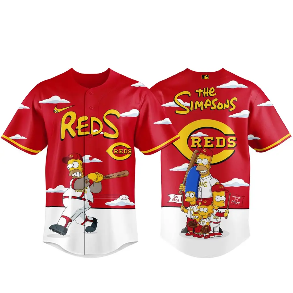 Cincinnati Reds x The Simpsons 2026 Major Gameday Baseball Jersey - Tazila Cincinnati Reds x The Simpsons 2026 Major Gameday Baseball Jersey - Tazila - Image 1