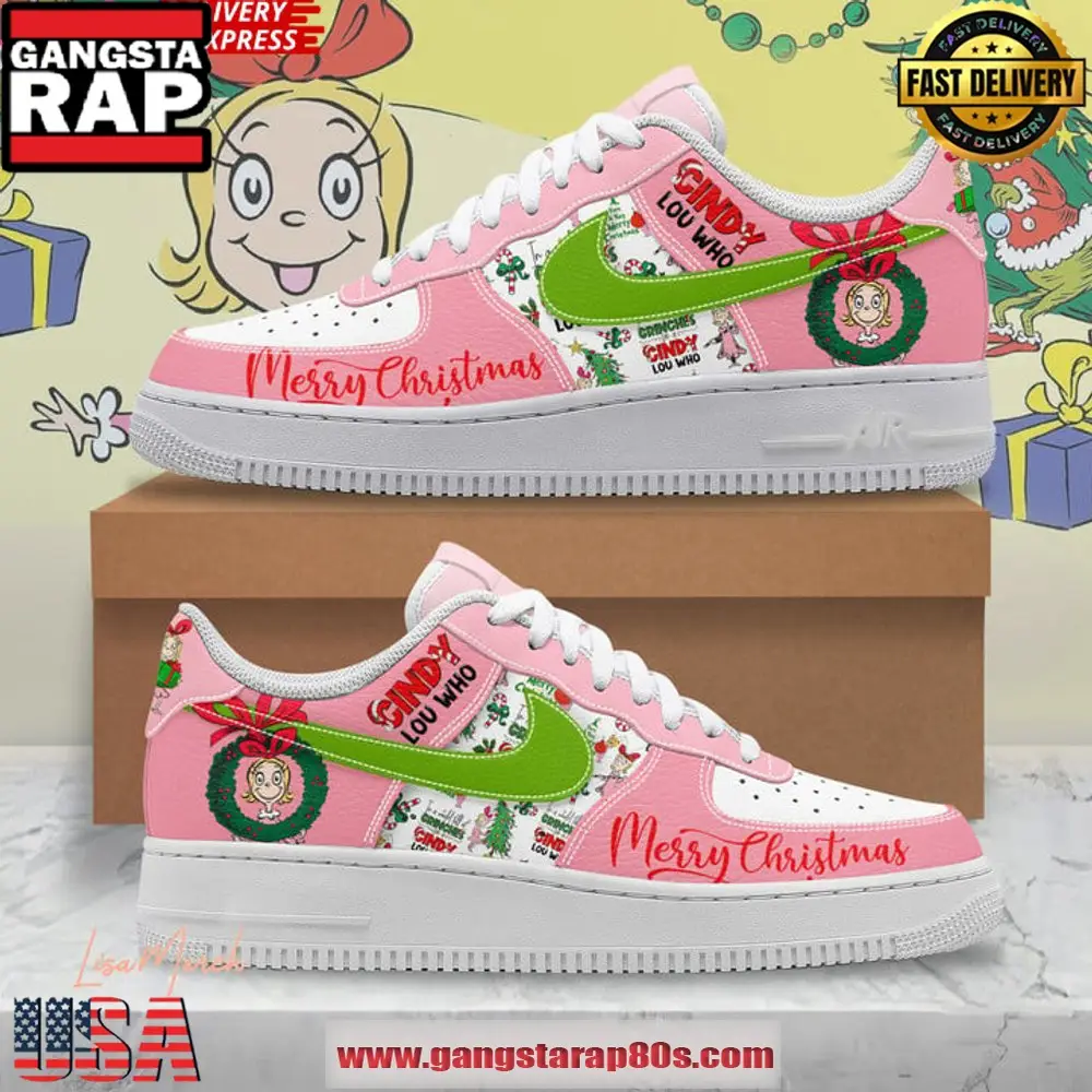 Cindy Lou Who Merry Christmas Limited Edition Air Force 1 Running Sneakers