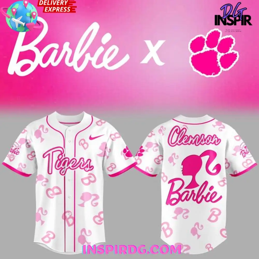 Clemson Tiger X 2025 Barbie Night Special Baseball Jersey Clemson Tiger X 2025 Barbie Night Special Baseball Jersey - Image 1