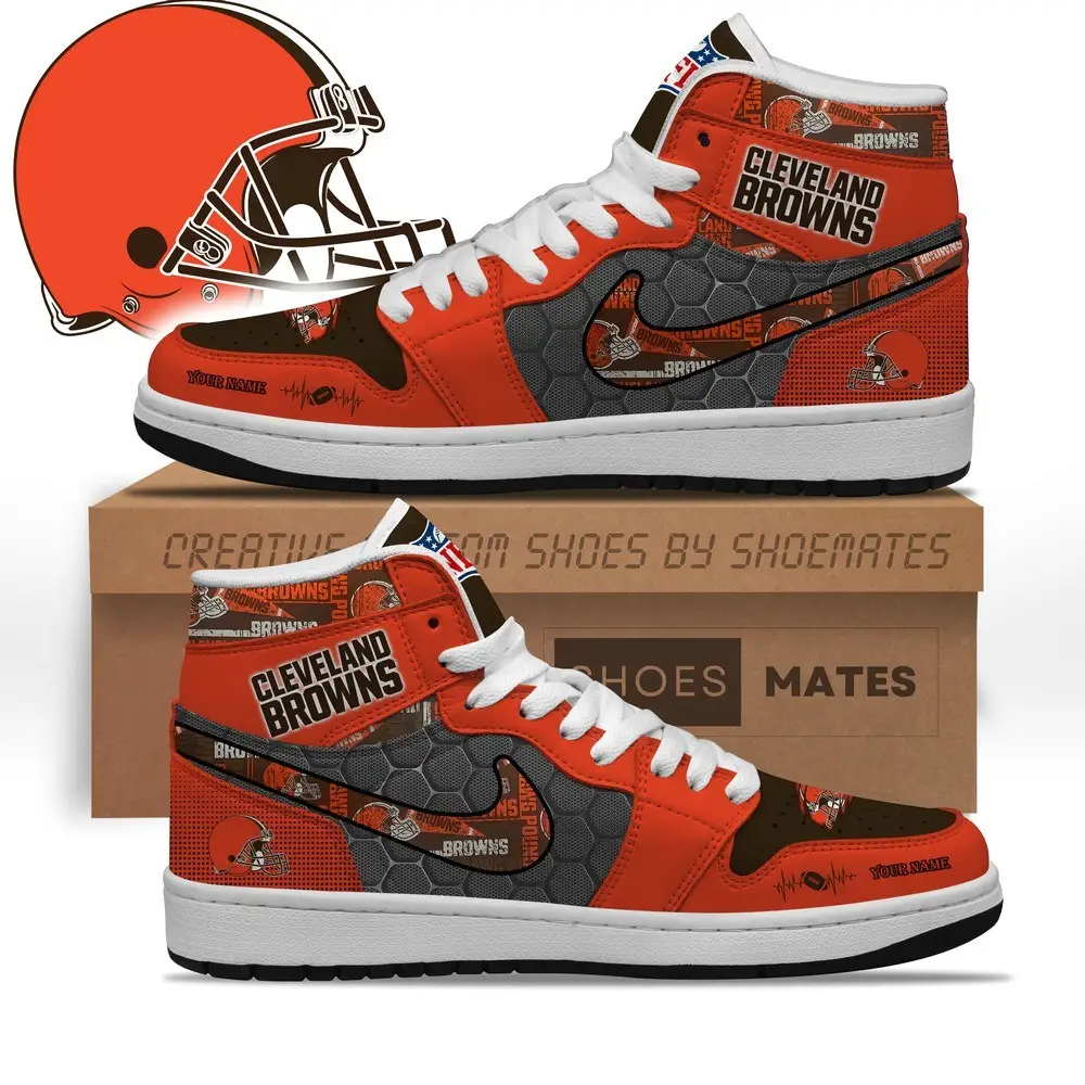 Cleveland Browns AJ1 High Top Shoes
