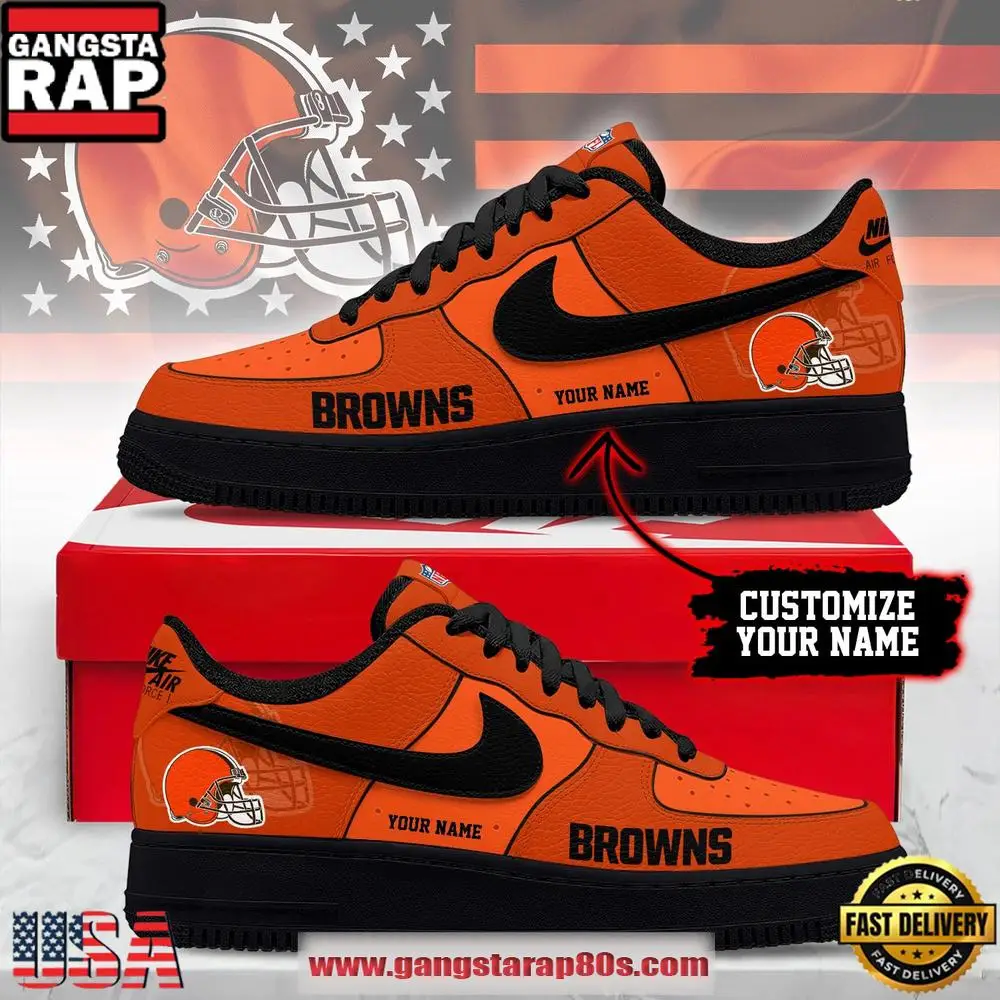 Cleveland Browns New 2026 Version NFL Custom Air Force 1 Running Sneakers Shoes