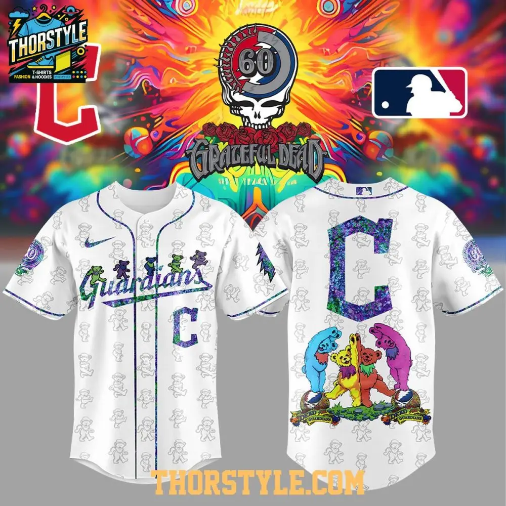 Cleveland Guardians Memory Grateful Dead 60Th Anniversary 2025 Baseball Jersey Cleveland Guardians Memory Grateful Dead 60Th Anniversary 2025 Baseball Jersey - Image 1