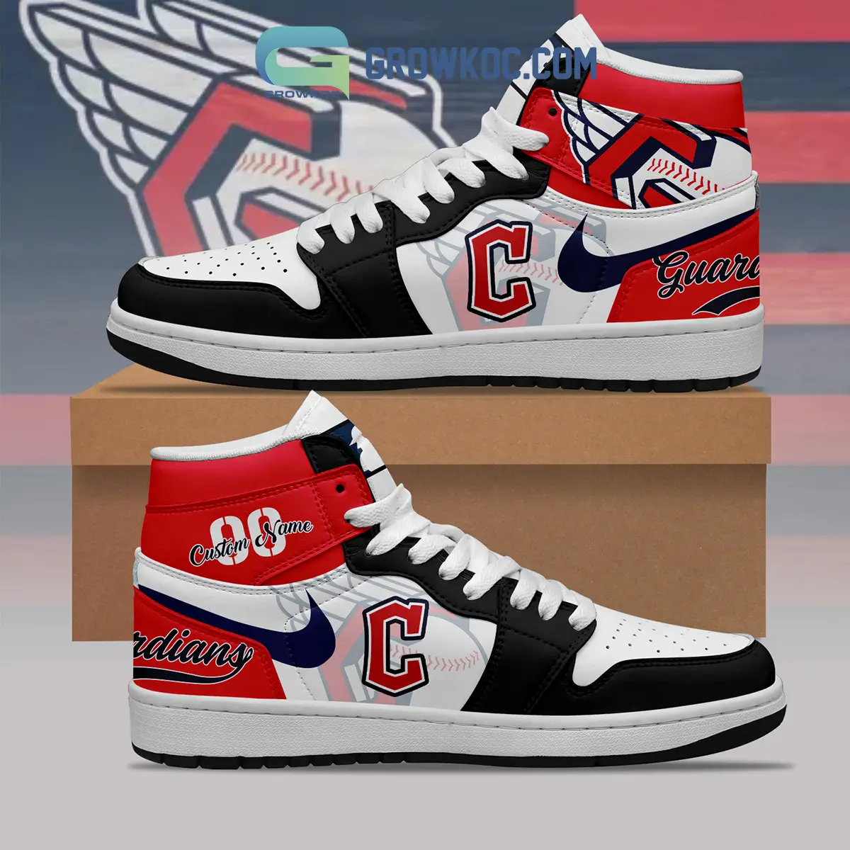 Cleveland Guardians MLB Personalized Air Jordan 1 Shoes