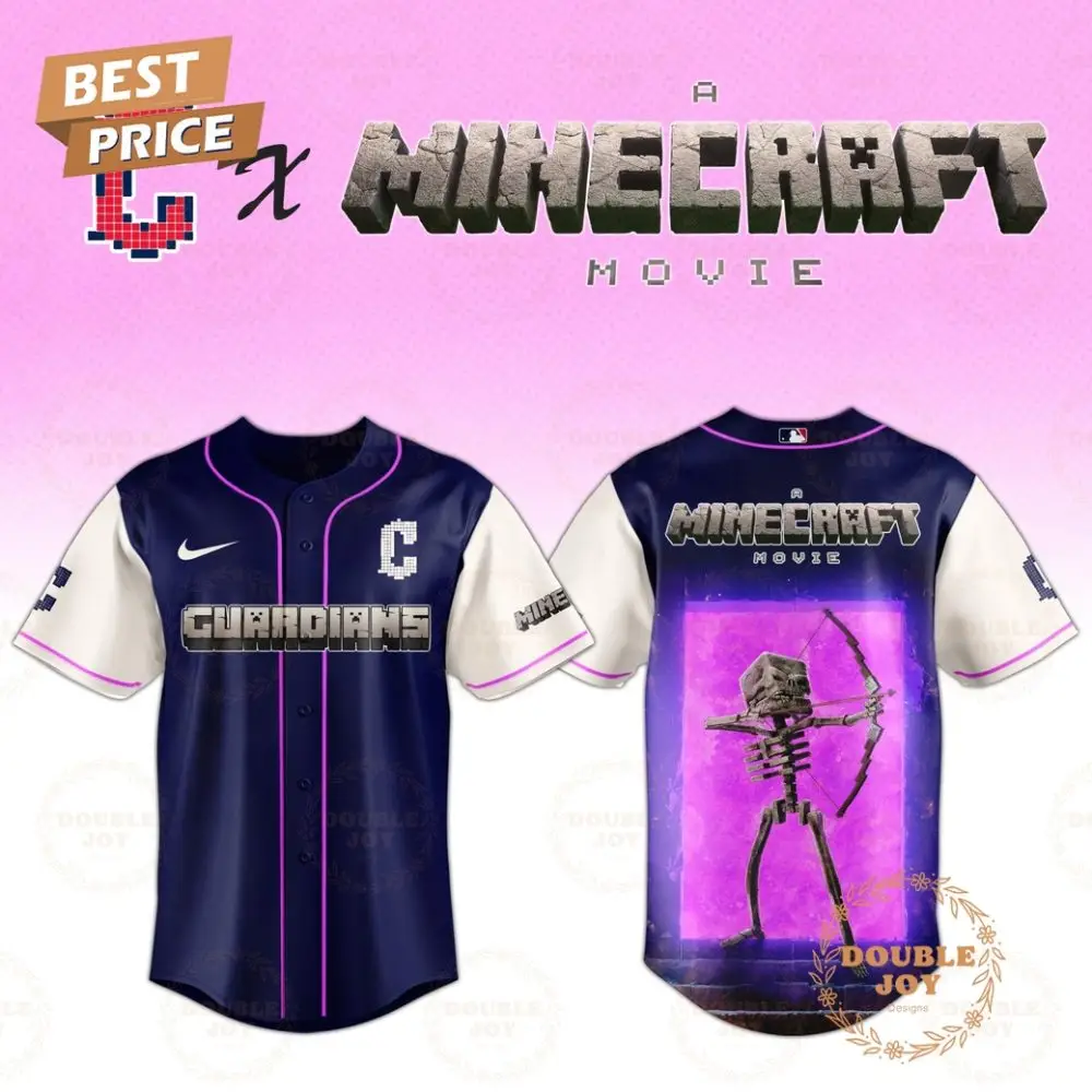 Cleveland Guardians Skeleton A Minecraft Movie 2025 Special Edition Baseball Jersey Cleveland Guardians Skeleton A Minecraft Movie 2025 Special Edition Baseball Jersey - Image 1
