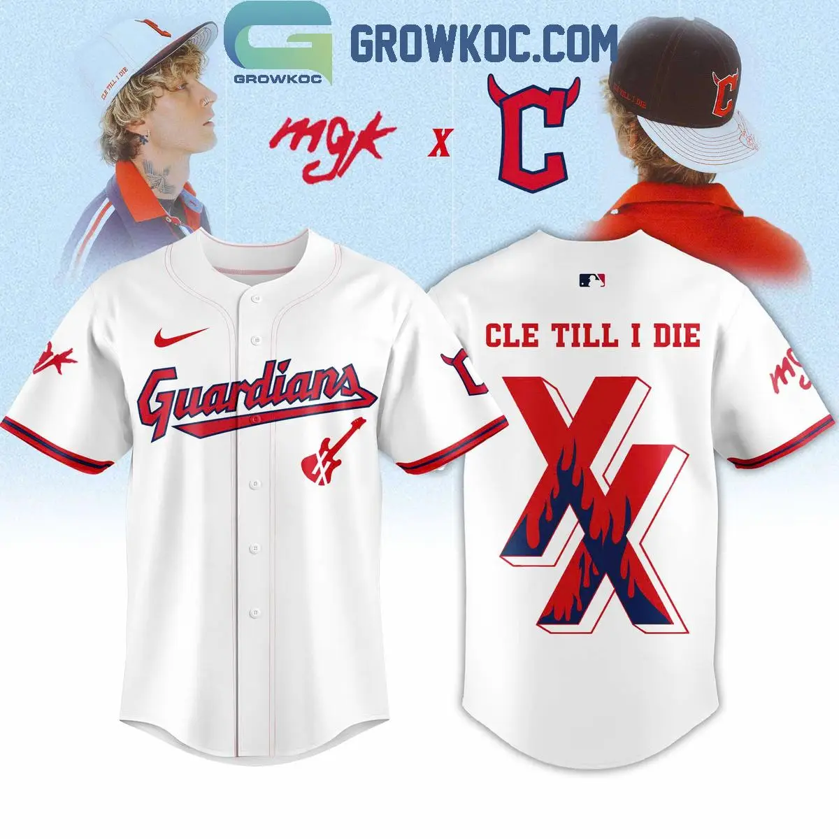 Cleveland Guardians x Machine Gun Kelly Cle Till I Die White Jersey
