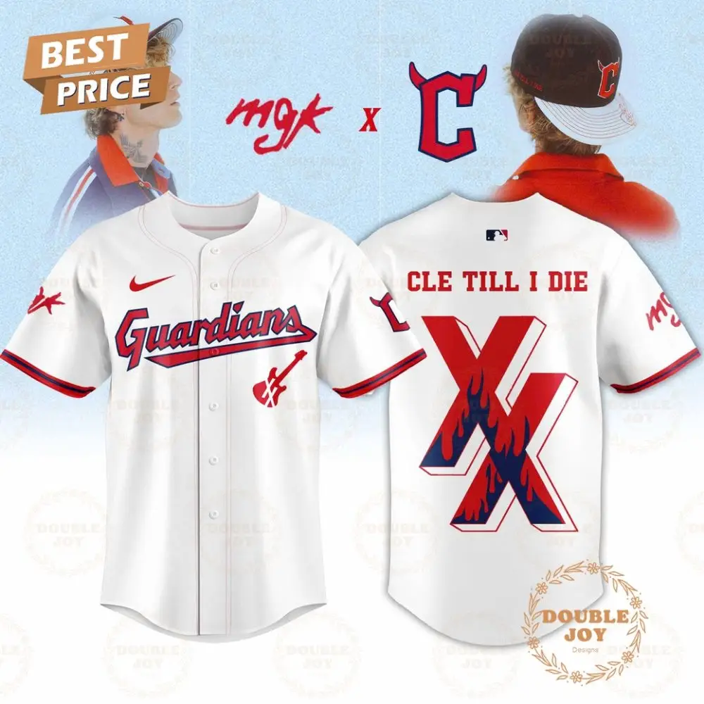 Cleveland Guardians X Mgk 2025 Cle Till I Die Xx White Baseball Jersey