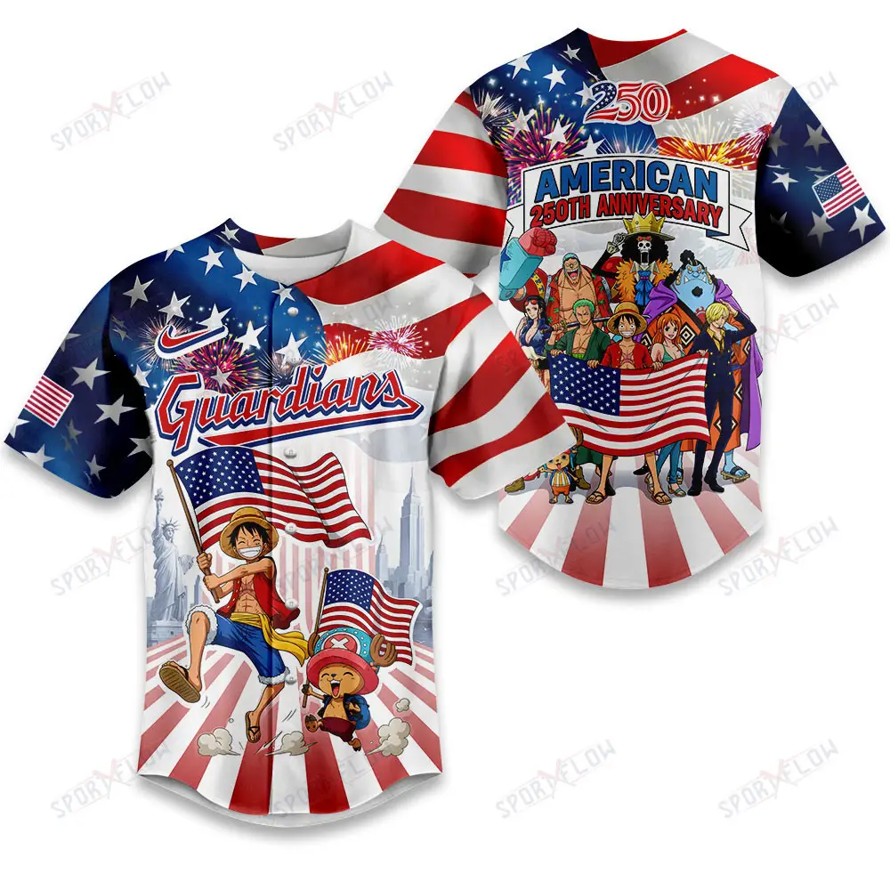 Cleveland Guardians X One Piece United States Of America 250 Baseball Jersey