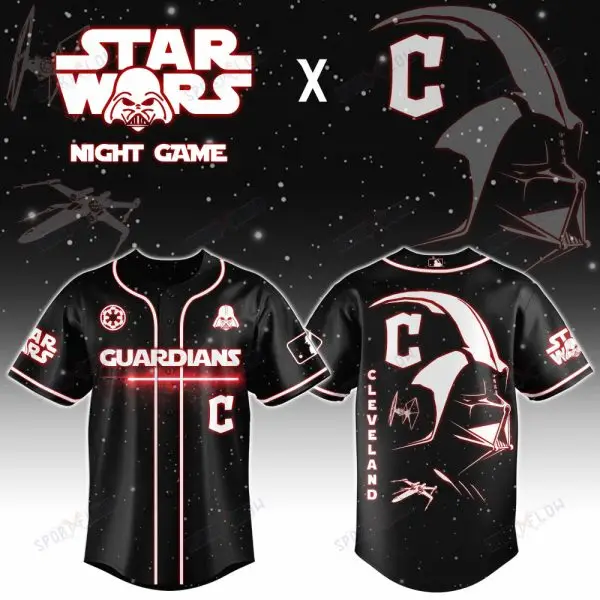 Cleveland Guardians X Star Wars Darth Vader Sith Lord Night Game Baseball Jersey Cleveland Guardians X Star Wars Darth Vader Sith Lord Night Game Baseball Jersey - Image 1