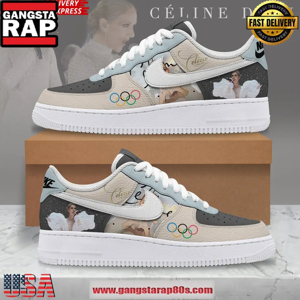 C?line Dion x Olympic Paris Limited Edition Air Force 1 Running Sneakers Shoes
