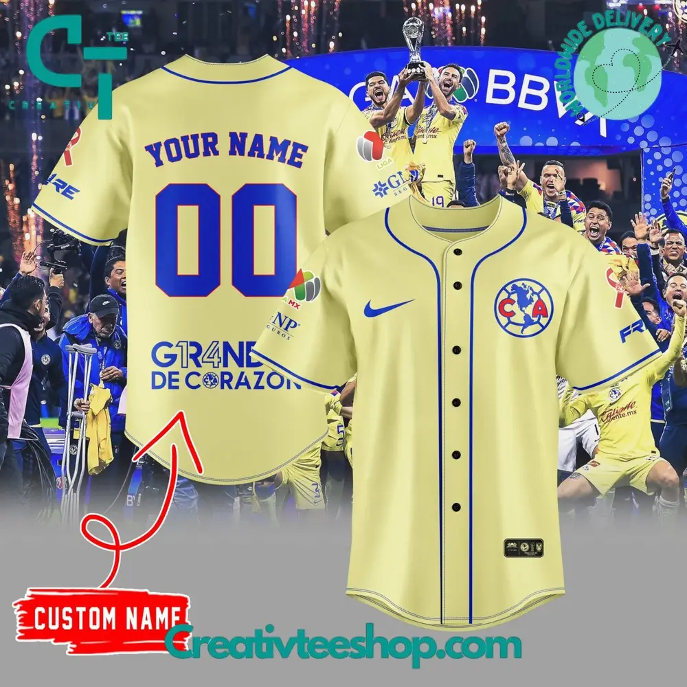 Club America Grandes De Corazon Baseball Jersey