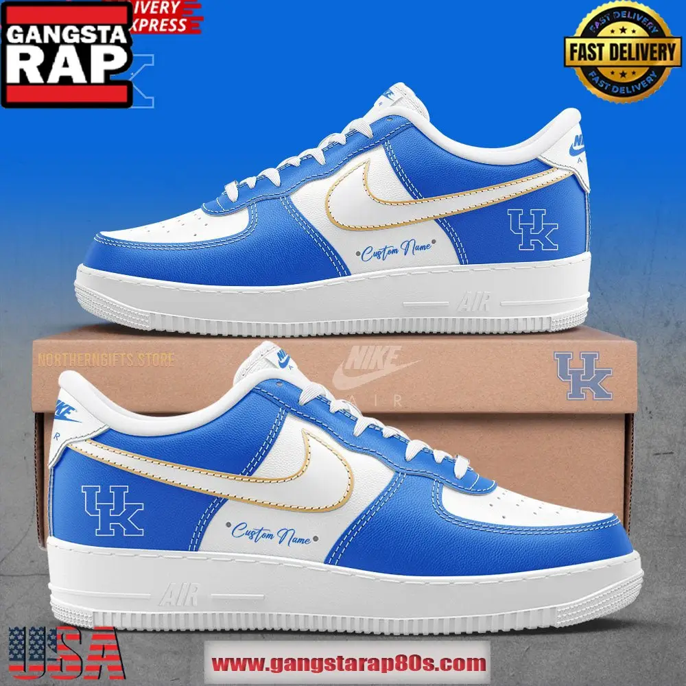 Coach Mark Pope New Exclusives Kentucky Wildcats Air Force 1 Running Sneakers Shoes Coach Mark Pope New Exclusives Kentucky Wildcats Air Force 1 Running Sneakers Shoes - Image 1