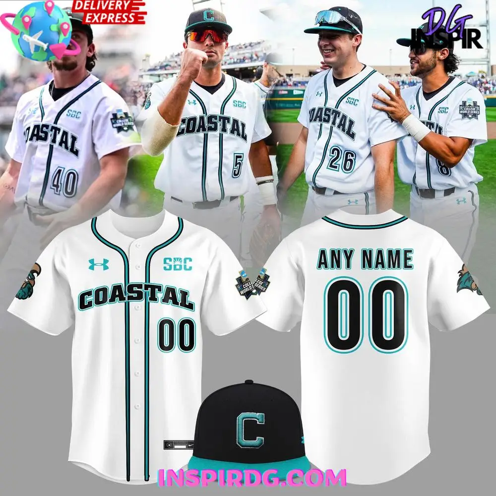 Coastal Carolina Chanticleers 2025 Ncaa College World Series Baseball Jersey Coastal Carolina Chanticleers 2025 Ncaa College World Series Baseball Jersey - Image 1