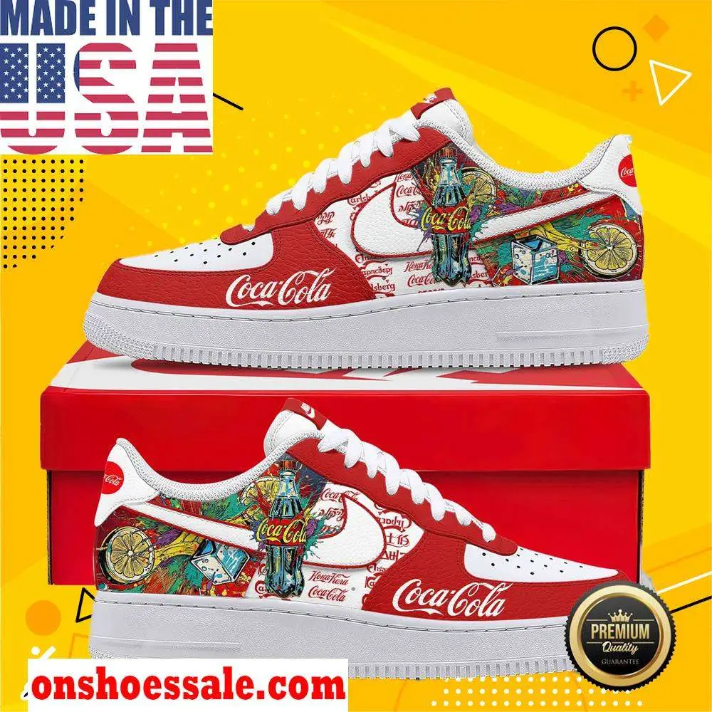 Cocacola Inspired Nike Air Force 1 Sneakers Shoes, Gift For Fans - Best Gift Shoes