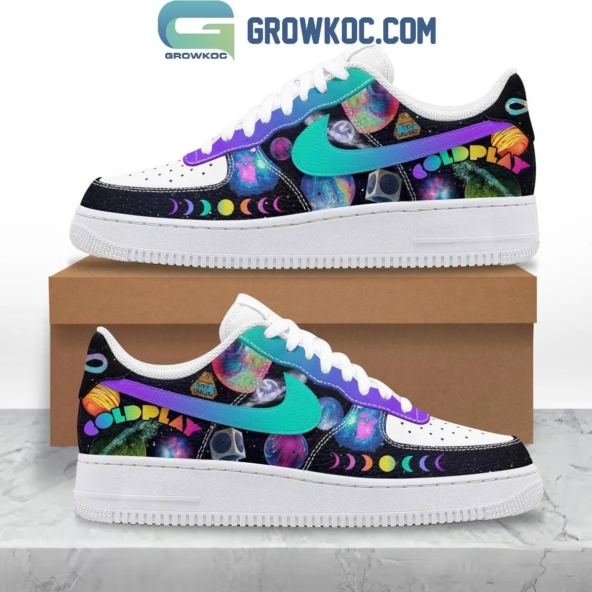 Coldplay Infinity In The Universe Air Force 1 Shoes Coldplay Infinity In The Universe Air Force 1 Shoes - Image 1
