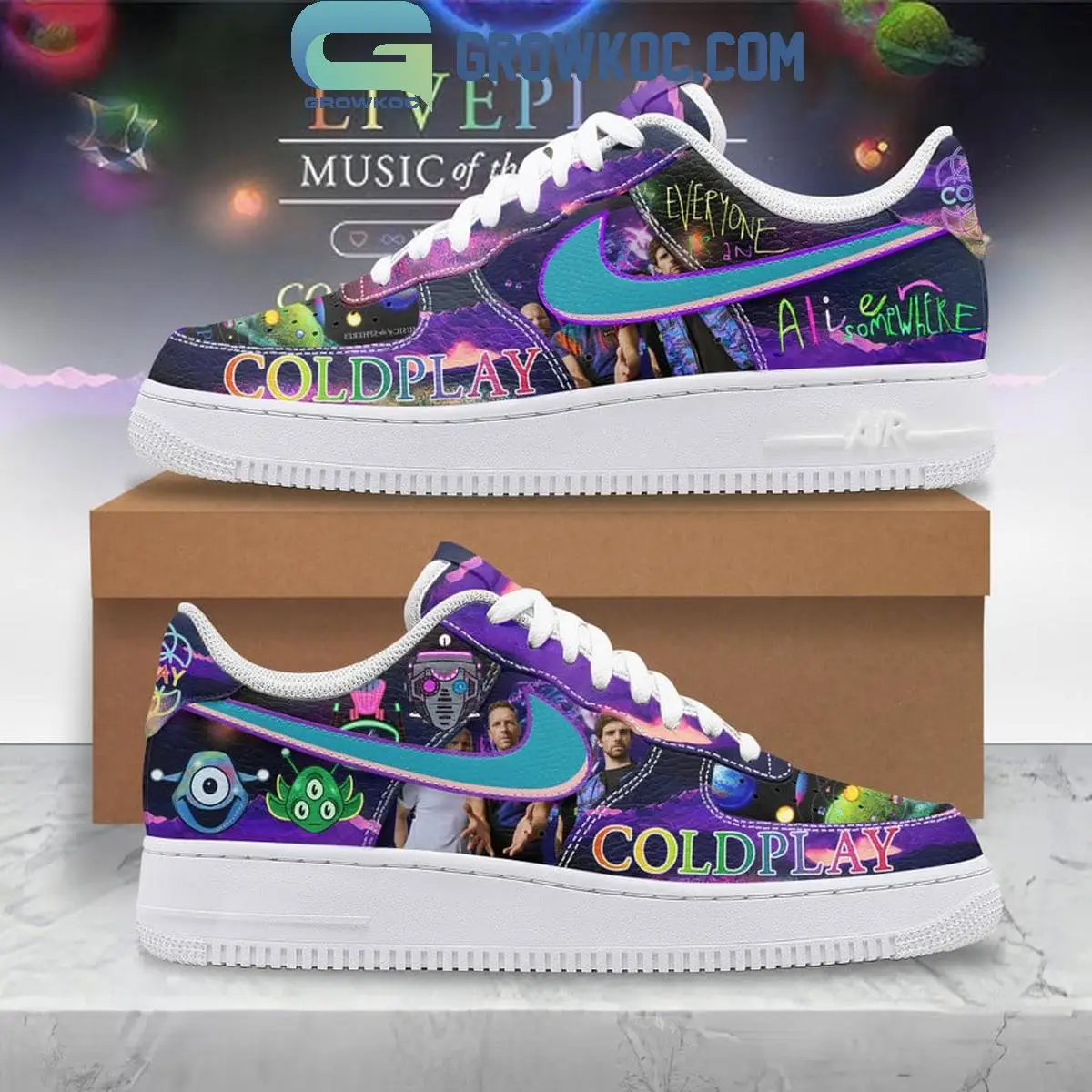 Coldplay Liveplay Music Of The Sphere Air Force 1 Shoes Coldplay Liveplay Music Of The Sphere Air Force 1 Shoes - Image 1