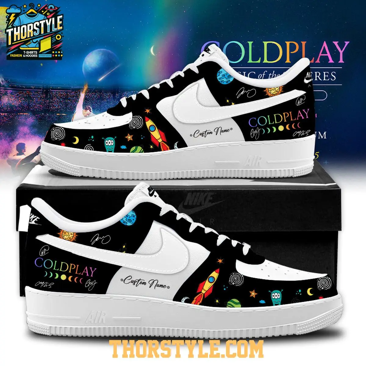 Coldplay Music Of The Spheres World Tour 2025 Air Force 1 Shoes