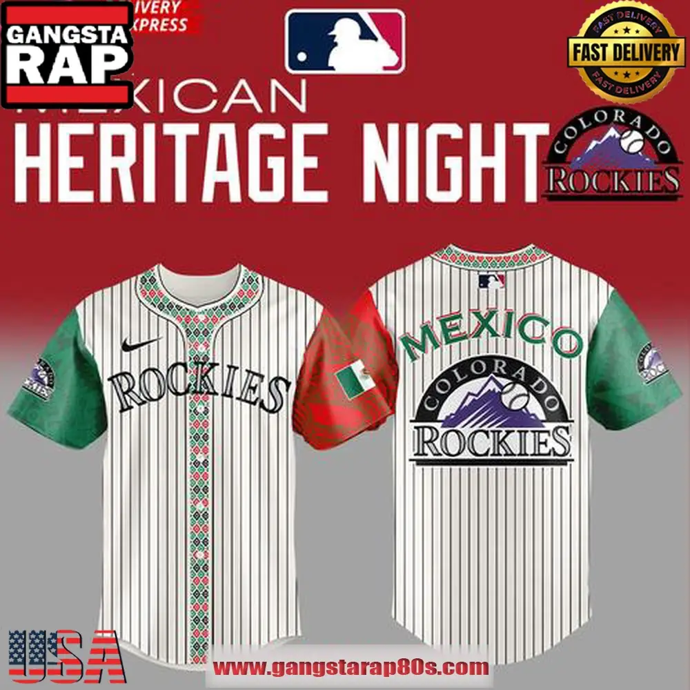 Colorado Rockies 2025 Mexican Heritage Night Striped Baseball Jersey Shirt