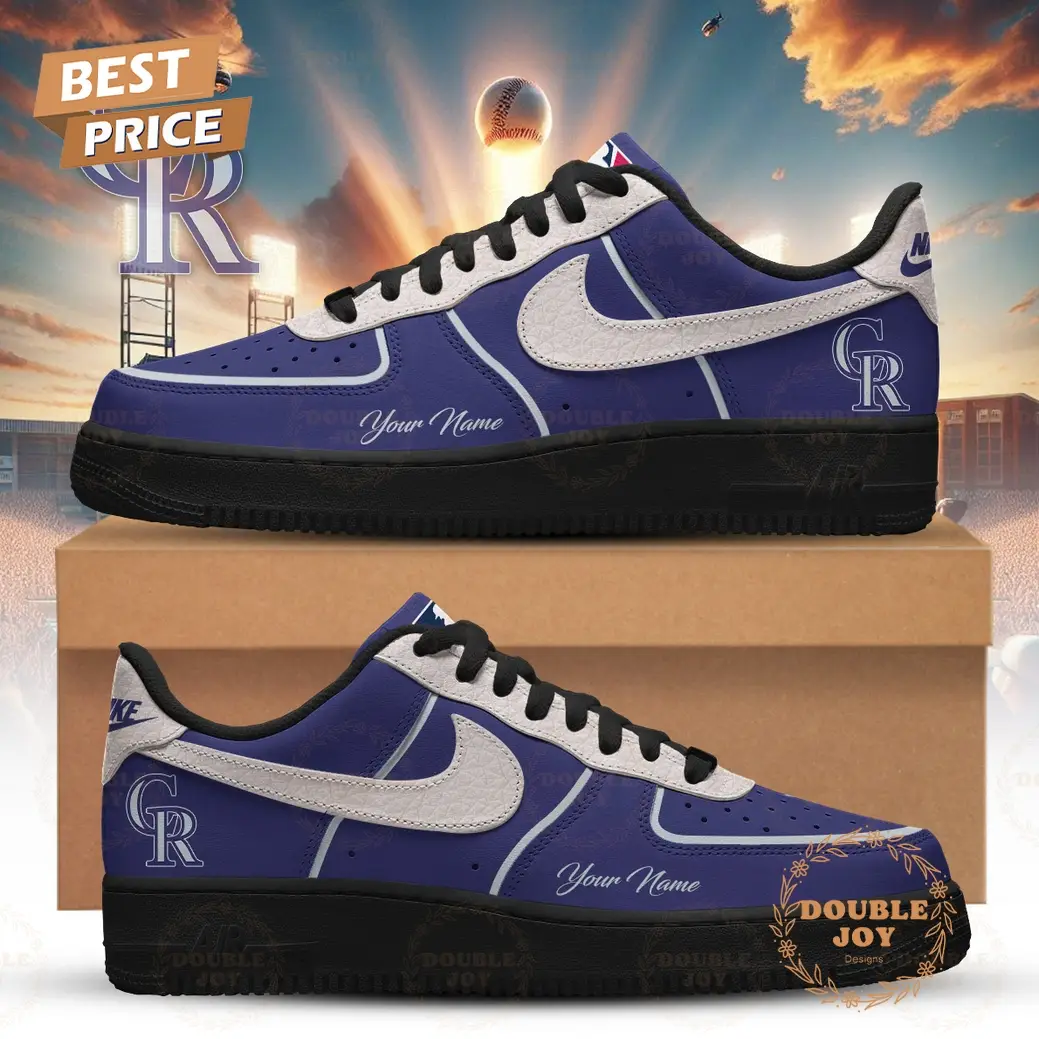 Colorado Rockies 2026 Custom Name Air Force 1 Sneakers - Purple