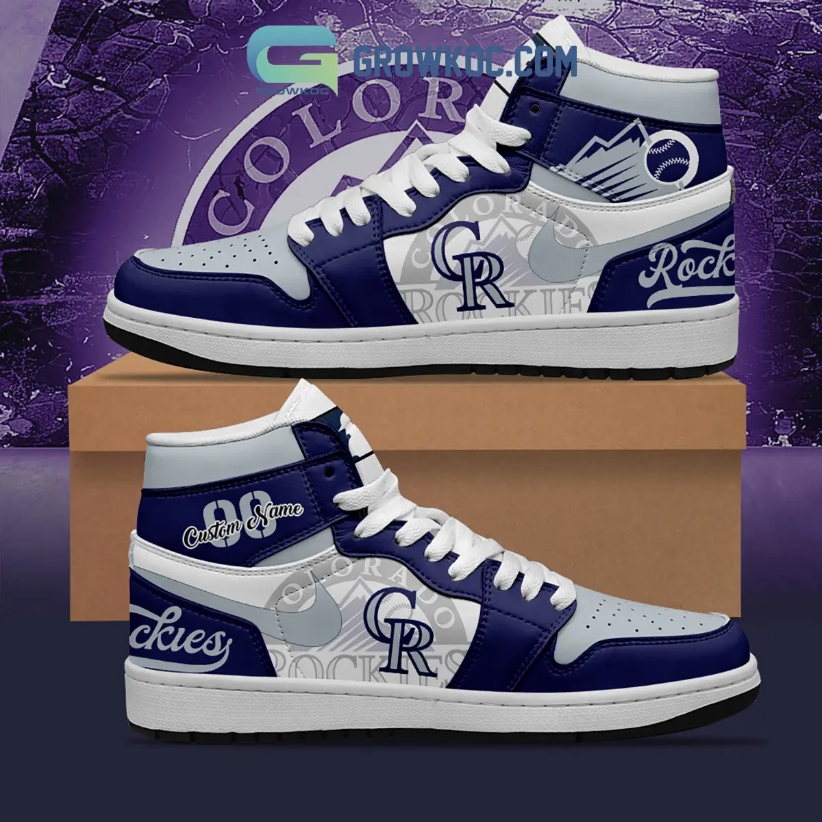 Colorado Rockies MLB Personalized Air Jordan 1 Shoes
