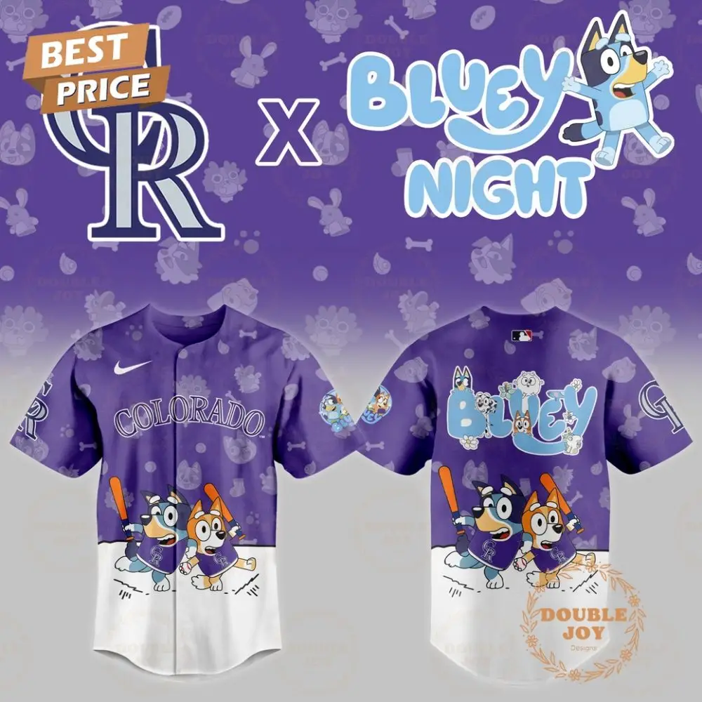 Colorado Rockies Mlb X Bluey Night 2025 Limited Edition Baseball Jersey Colorado Rockies Mlb X Bluey Night 2025 Limited Edition Baseball Jersey - Image 1