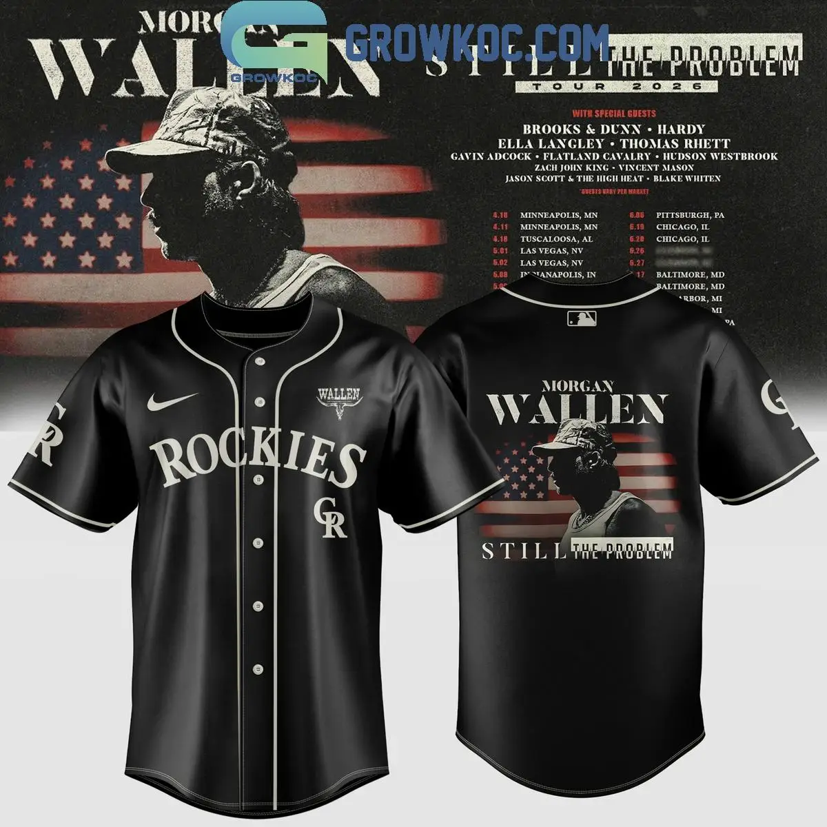 Colorado Rockies x Morgan Wallen Still The Problem Tour 2026 Jersey