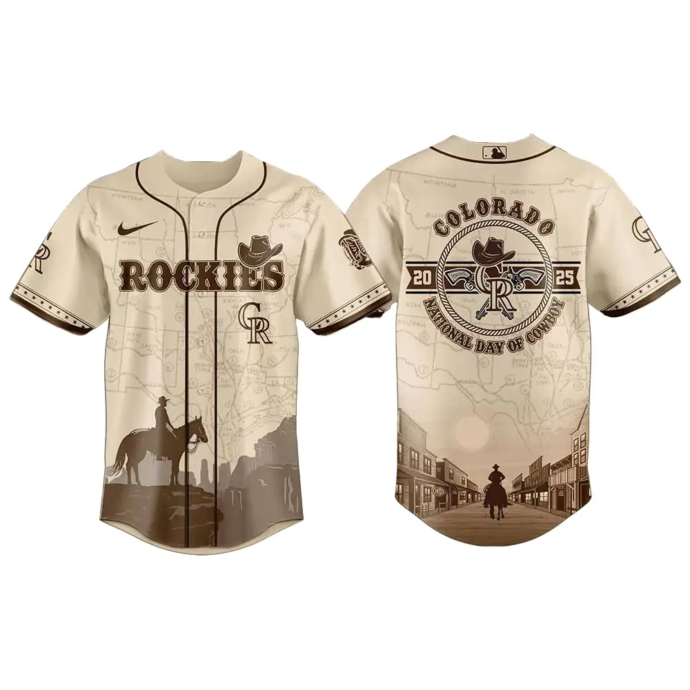 Colorado Rockies X National Day Of Cowboy Baseball Jersey - Tazila Colorado Rockies X National Day Of Cowboy Baseball Jersey - Tazila - Image 1