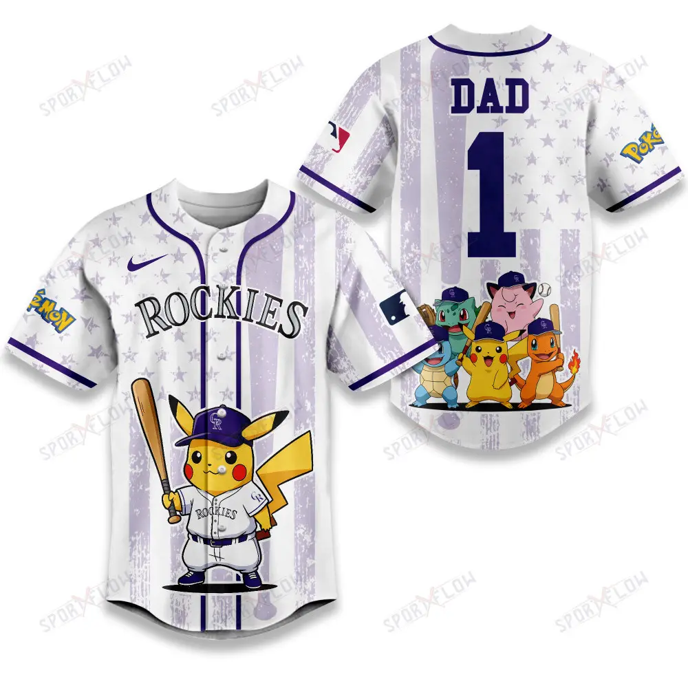 Colorado Rockies X Pokemon Night Dad Edition Baseball Jersey