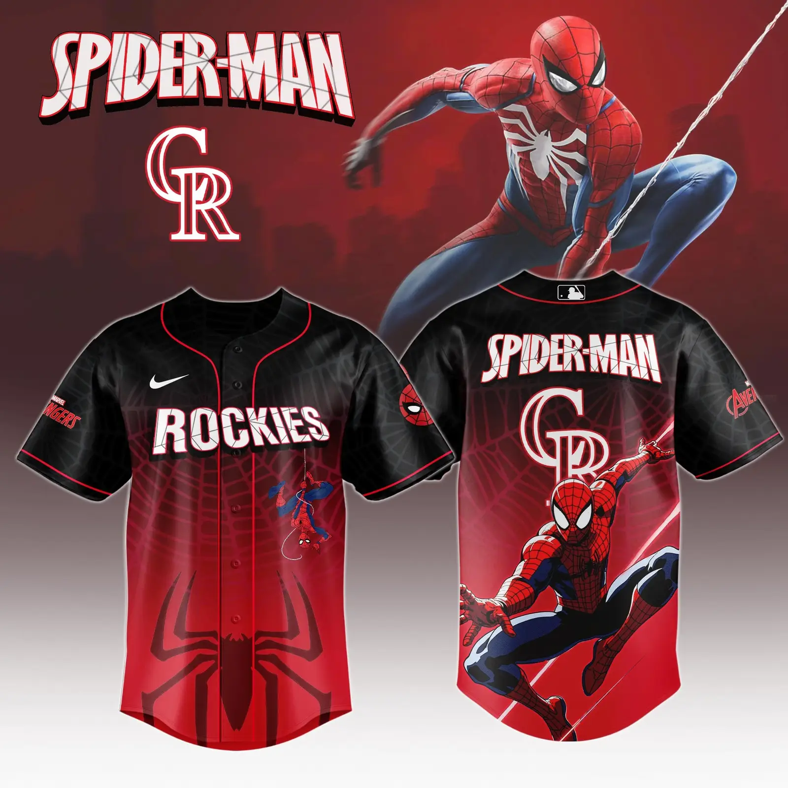 Colorado Rockies x Spider Man Game Night Special Edition Jersey Colorado Rockies Merch - Tazila